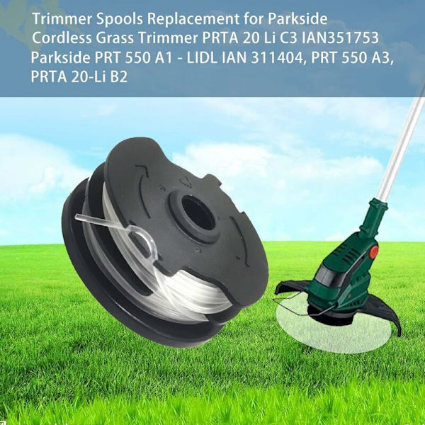 Paket med 6 ersättningslinjespolar för LIDL Parkside PRTA 20 Li A1, B2, C3, PRT 550 A1, A3, PRT 300 A1 kanttrimmer