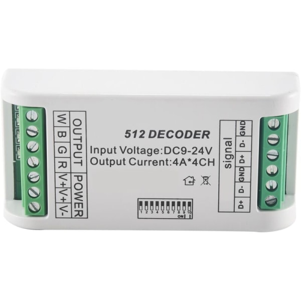 Mini DMX RGBW Dekoder 4 Kanaler 16A RGB RGBW Strip Controller DMX 512 Dimmer Driver för LED Strip Lights DC9-24V