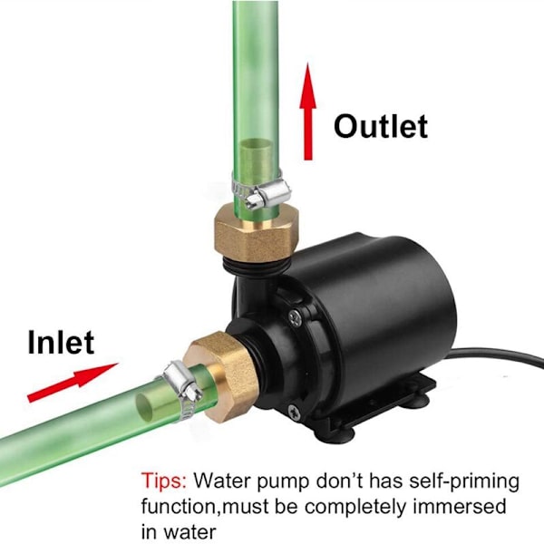 Miniatyr Vattenpump Brushless DC 12V 5M 800L/H Vattenpump Cirkulationspump Fontänmotorreglering