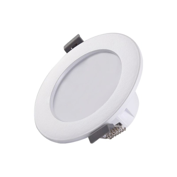5 LED-spotlights för badrum, ultraplatta 25mm, Ø90mm, vit, infälld taklampa, LED-panel 5-7W, 460Lm, neutralvit 4000K