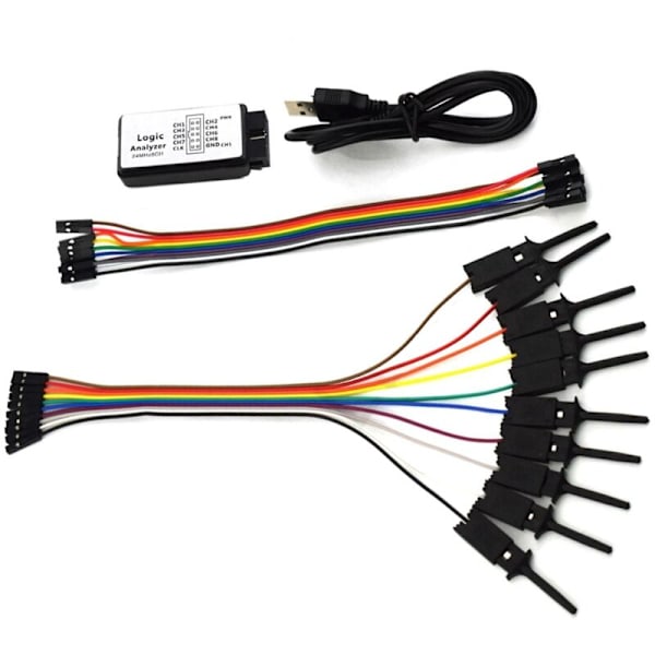 Test Hook Clamp Logic Analyzer Testfil til Jumper Kabel til USB 24M 8CH