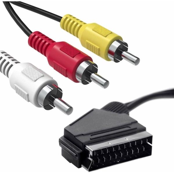 1,5 m SCART-3RCA-uroskaapeli, SCART-uros-RCA-uroskytkettävä ääni-video AV-ääni-video-muunninsovitinkaapelit TV:lle, DVD-soittimelle, videonauhurille