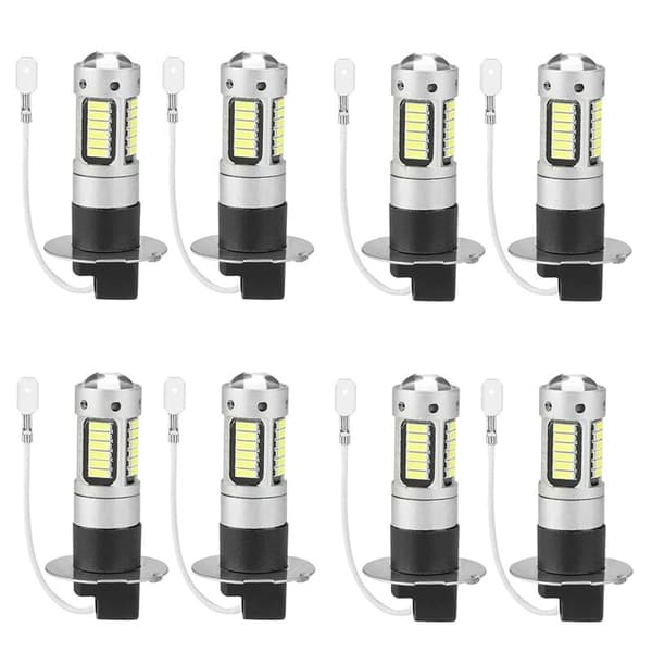 8 st H3 Super Bright LED Dimljuslampor DRL Kit 6000K Vit
