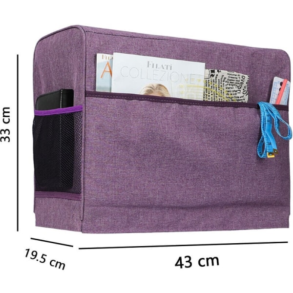 Bæreveske for symaskin for de fleste standard symaskiner, universell reiseveske med 2 avtakbare gjennomsiktige glidelåslommer for rekvisita