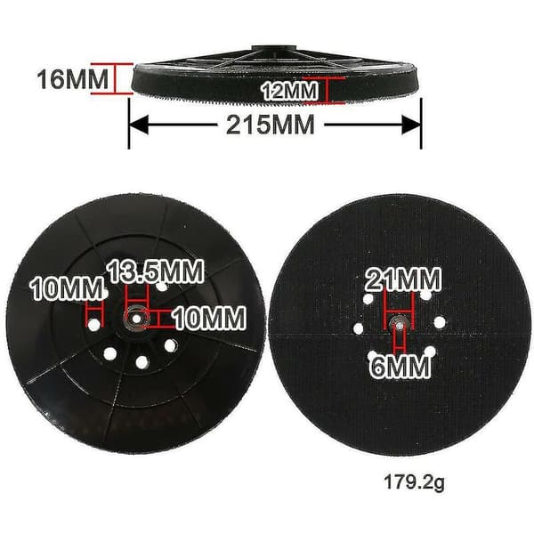 215mm slipeplate kompatibel med Einhell Tc-dw 215 Te-dw tørrsliper