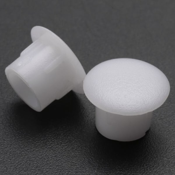 8mm Diameter lige plastik skruehætte hul dækker hvid 30stk