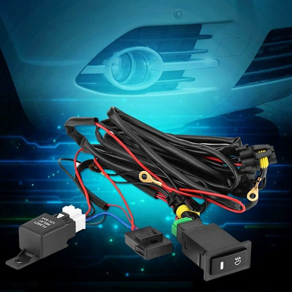 Tåkelys-kabelsett - Universal tåkelys tåkelys ledninger Polo 4 12V Universal bil LED tåkelys på/av bryter ledningsnett sikring relésett