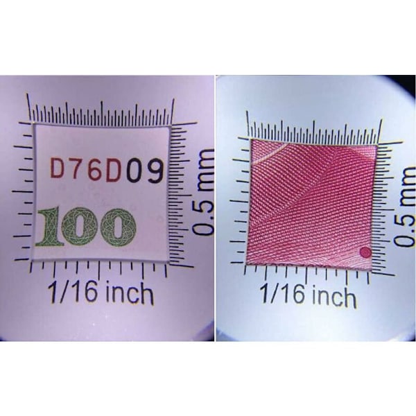 10X Optisk Trådtelling Forstørrelsesglass med LED-belysning Forstørrelsesglass med Måleskala, Smykkeidentifikasjon, Dokumentidentifikasjon, Ma