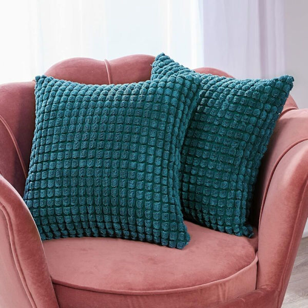 Kuddfodral Set om 2, för Soffa, Sovrum, Säng, Stol och Dekoration, utan Kuddkärna, Modern och Elegant Design, 60x60CM, Blågrön