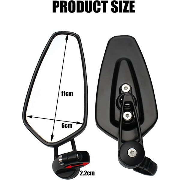 Motorcykel Styrstangspejle Motorcykel Bakspejle til XJ6 MT01 MT03 MT07 MT09 (Sort)
