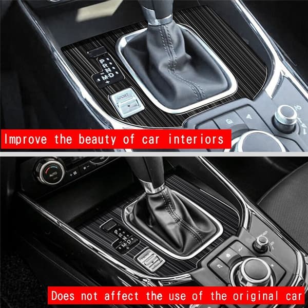 Bil Rustfrit Stål Center Gear Shift Panel Kontrolpanel Dekal Interiør Modifikation til CX9 -9 2022+ LHD