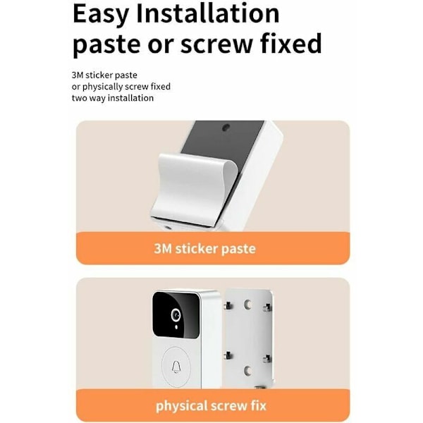 Smart Hem Videointercom, Smart Trådlös Fjärrstyrd Videodörrklocka, Högdefinition Nattseende Wifi Laddning Stöldskydd Dörrklocka, Tvåvägs