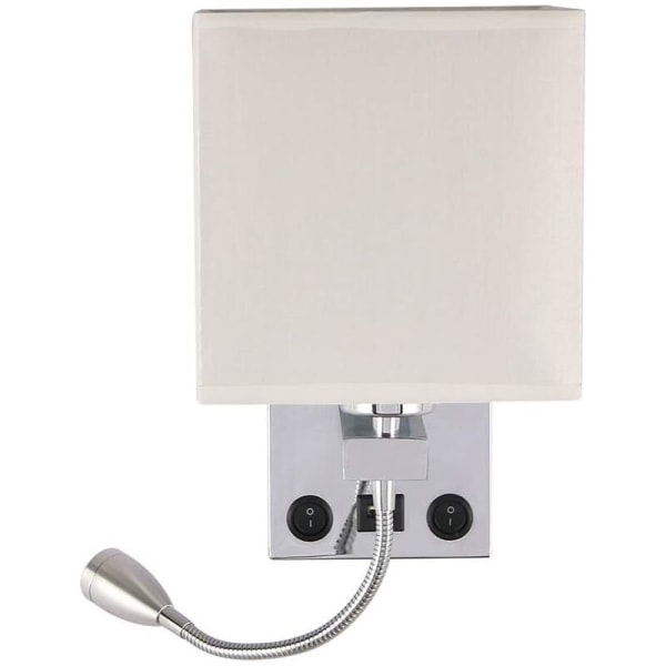 Sengelampe, Fleksibel USB LED Væglampe Læselampe Soveværelse Svingarmholder E27 Væg Natlampe (Inkluderer ikke pærer) (1 med USB-port) [Ene