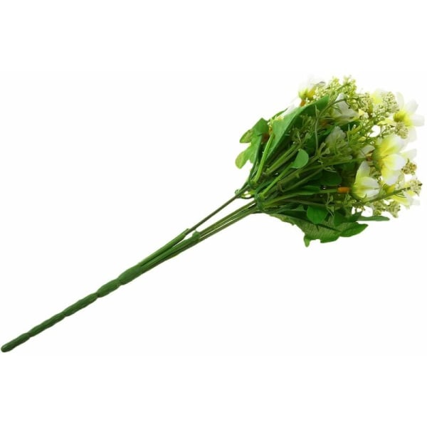 1 Kimppu Tekosilkki Kangas Daisy Koti Hääjuhla Koriste, Valkoinen