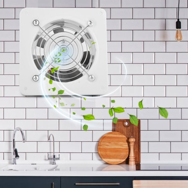 25W 220V Vit Luftutdragare, 140m³/H Hög Effekt och Tyst Väggmonterad Fläkt, Väggmonterad Avluftningsfläkt för Hem, Badrum, Kök, Garage