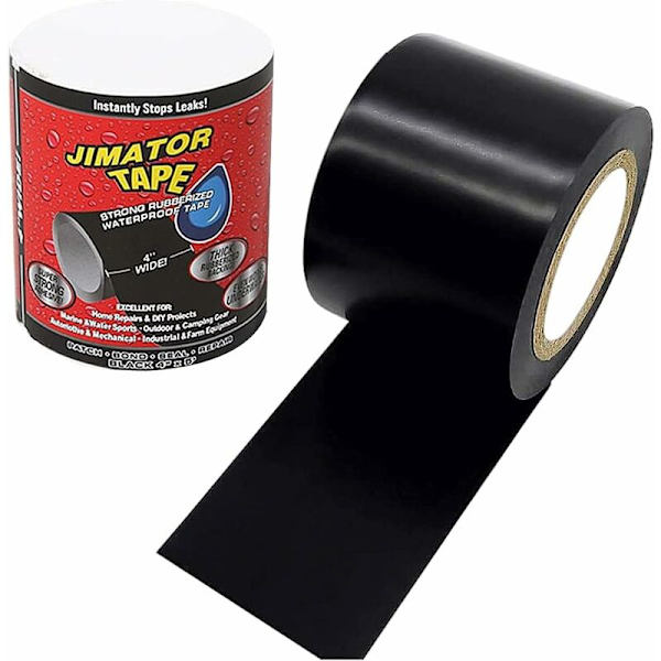 Svart vanntett tape, 2 stk vanntett tape, selvfusende silikontape, isolerende tape og tetningstape, tetningstape som binder og reparerer nesten alt