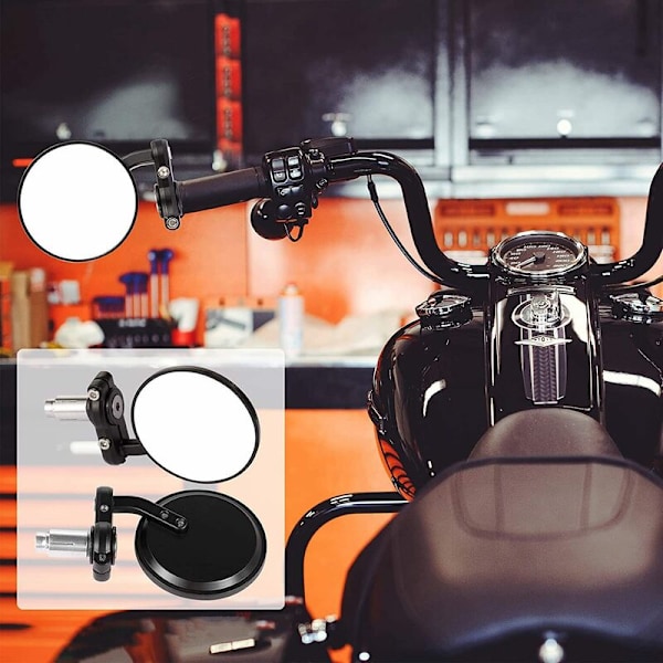 Motorcykel Bakview Spejle, Runde Motorcykel Bakview Spejle 7/8 Tommer 22mm Runde Stang End Spejl-