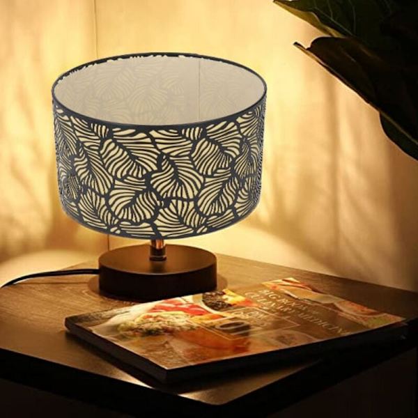 Sort Hul Metal Lampeklokke med Gul Foring, Metal Bordlampe Skærm til E27 E14 Gauge Base