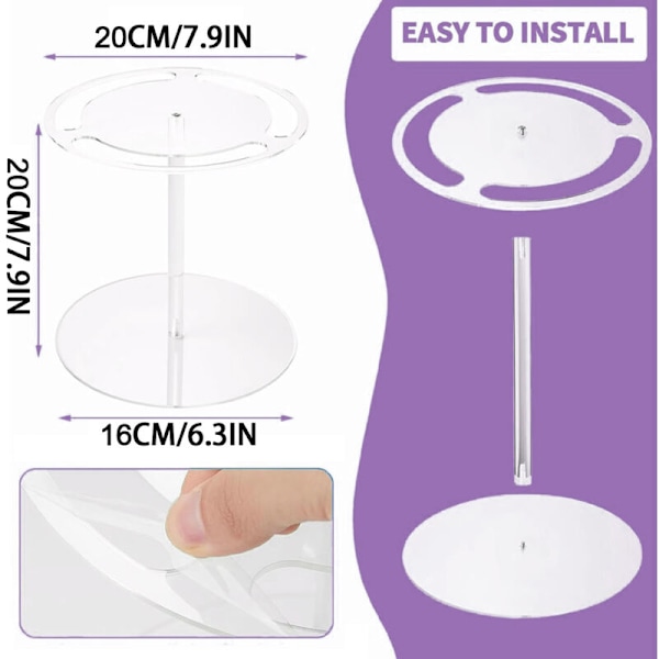 Akryl Solglasögonhållare med 360° Rotation, Glasögonställ, Svart Glasögonbord Organizer