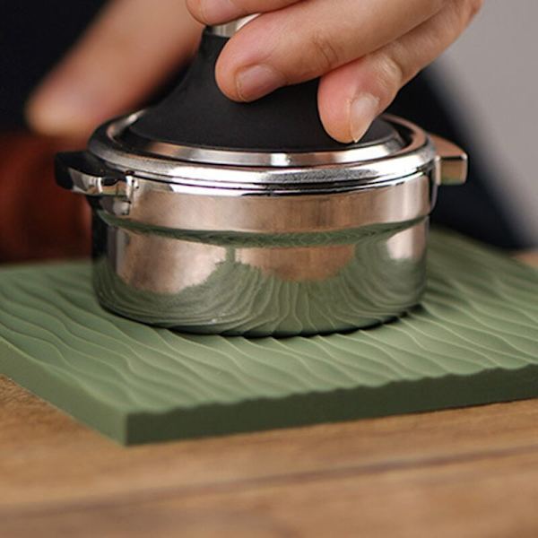 Espresso Tamper Mat Espresso Kaffe Tilbehør Kaffeudstyr Tampningsunderlag Anti-Skrid Sikkerhedsmad Silikon Mønt Mat Grå