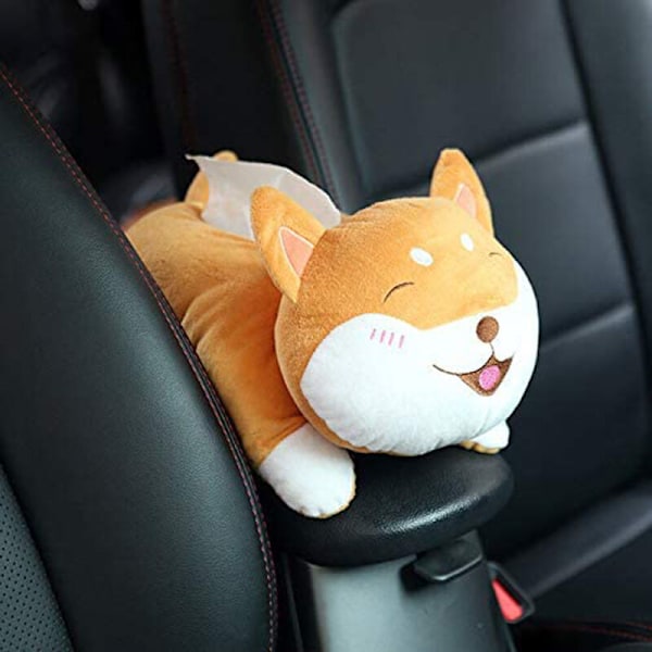 Plush Leketoy Anime Stil Hengevevholder Tegneserie Vevboks Vevdeksler Papirhåndkleholder (Shiba Inu)