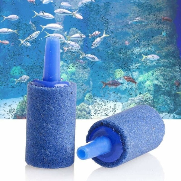 5 stk. luftsten, akvarieluftsten cylinder boblediffuser luftsten til luftpumpe akvarium hydroponics-blå-