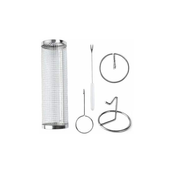 Uusi pyörivä grillisäiliö BBQ-tarvikkeet  Sylinterimäinen grilli ruostumattomasta teräksestä  Grillauskorin vihannekset perunalastut  Käytännöllinen grilli 9x9x20mm