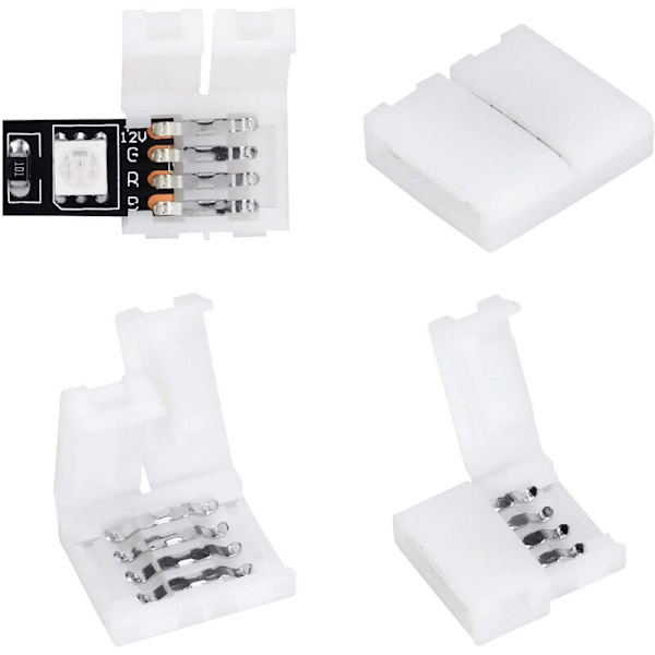 50 stk. RGB LED-strip lysforbindelser 4-bens LED-strip loddefri adapter terminalforlængelse 10mm