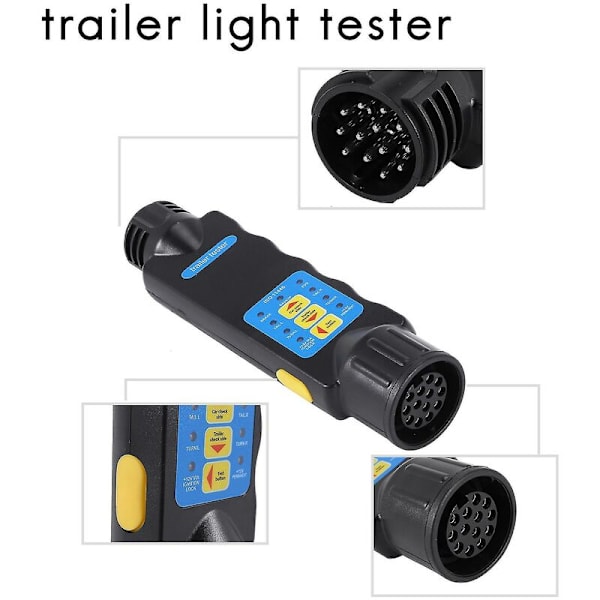 Trailer Tester 13-polig släpvagnskontakt 12v Trailer Lighting Tester för lastbilar Rv husvagnar båtar Trail