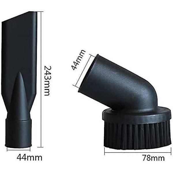 Industriell dammsugare rund borste och platt munstycke set interiör 44mm