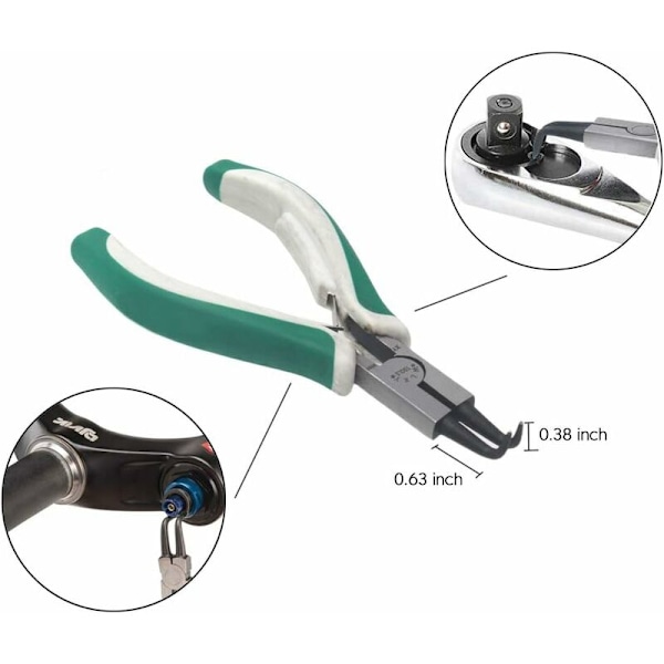 4 stk Mini Circlip Tangsett, Heavy Duty Ekstern/Intern Circlip Tang med Rett/Bøyd Kjeve for Fjerningsringfjerner