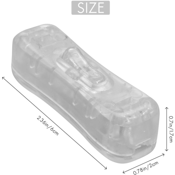 2 st transparenta plast ON/OFF-knappar på rumsströmkabeln