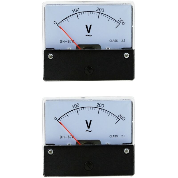 2X Rektangulär Voltmeter DH670 Analog Spänningsmätare Panel AC 0-300V
