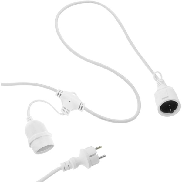 5-lamp utomhusgirlang med E27-sockel IP44 5m utdragbar vit strömkabel