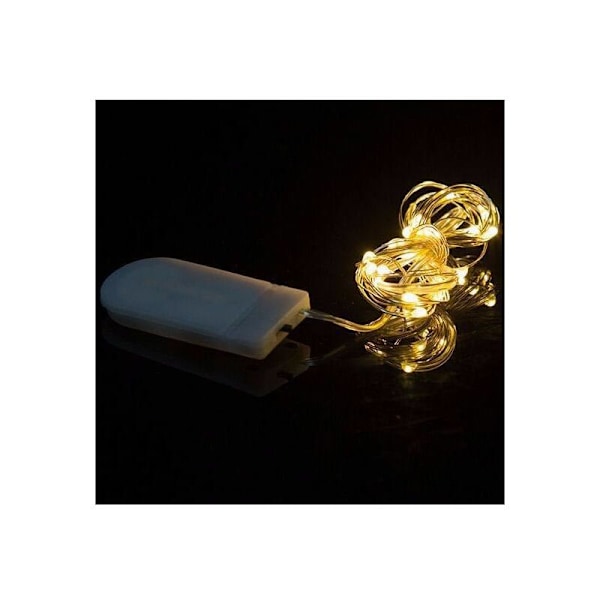 Batteridrevne Fe-lyskæder 2m Lysende Kobbertråd 20 Mini LED til Indendørs Miniature Girlandelys Soveværelse Spejl Glødetråd Miniature Gran Christma