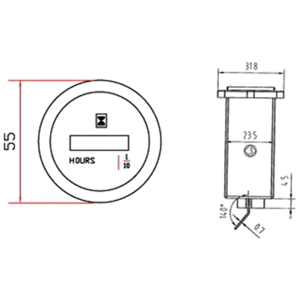 1 stk. Erstatning for Elic SK Gravemaskin Timeteller Timer for Gravemaskin Tilbehør Moderne Timer Spesial Timer for Gravemaskin