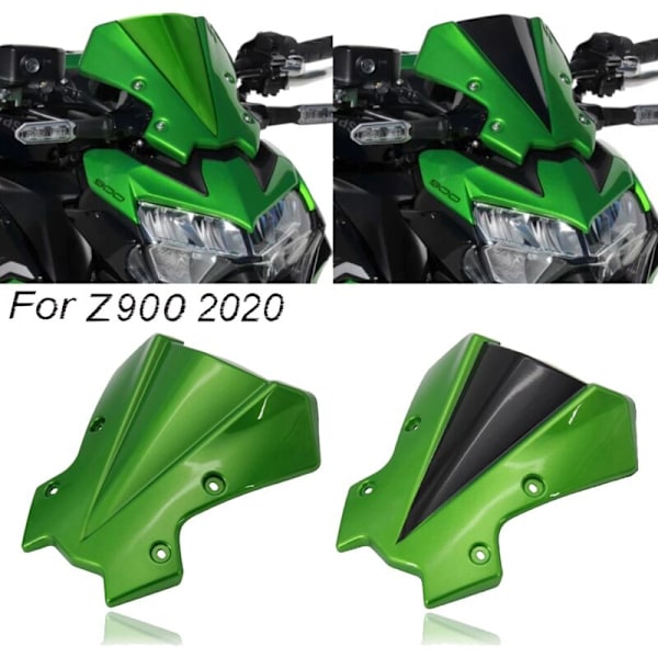 Motorcykel Vindskærm med Beslag Velegnet til Z650 Z900 2020 Tilbehør Grøn