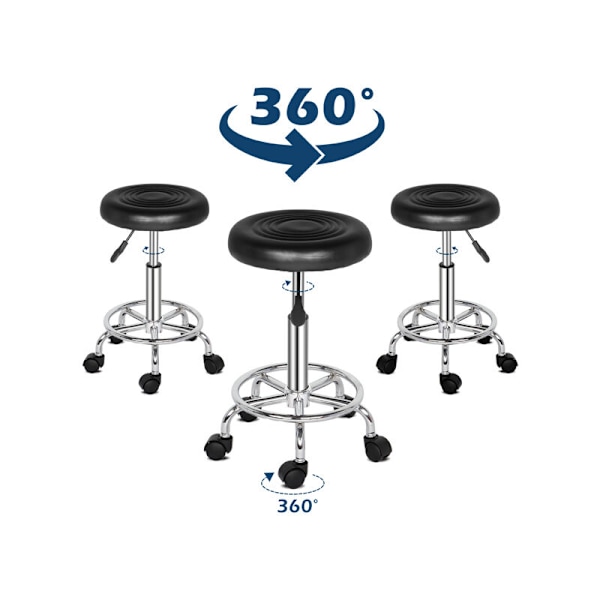 Rund krakk med linjerotasjon Bar Stool Svart
