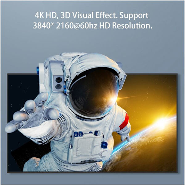 Jasoz forlængerkabel, 4K HD han til kobberkabel datakabel, egnet til computer/tv/set-top-boks, 1M