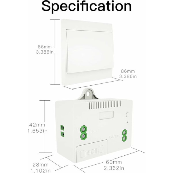 RF433 trådløs kontakt, batterifri, tovejs vægfjernbetjening, selvforsynet vægkontakt, ingen ledninger, vægpaneltransmitter (2-vejs sæt), indendørs ou
