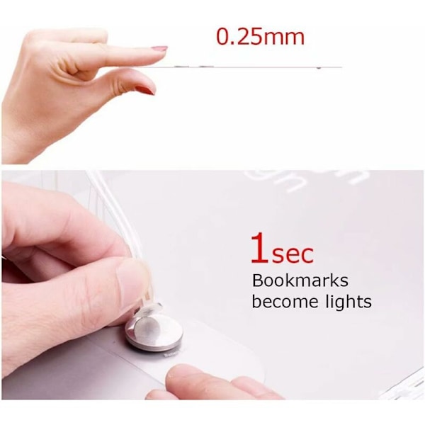 LED-bokmärkesläslampa, Mini Bärbar Ultra Tunn Boklampa, Läslampor Skyddar Ögonen I Mörkret Med Vit LED-läslampa (3-pack)
