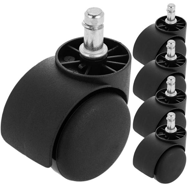 Svingbare hjul i nylon og PVC uten brems 50 mm M10 5-pakning