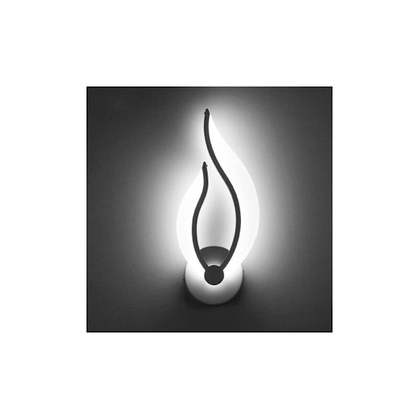 Kreativ modern vit LED-vägglampa i flammform för sovrum, trappor, loft, sängbord, kallvitt ljus