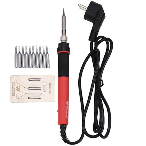 CXG E60Wt termostat display høj effekt digital varmesvejsning pen termostat elektrisk strygejern sæt funktioner 10 spids holder europæisk stik