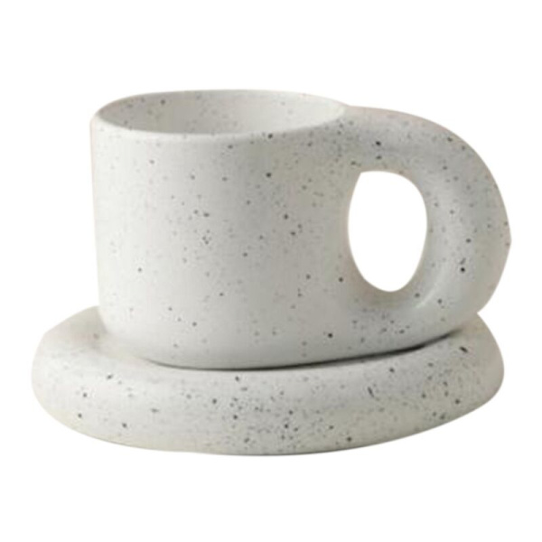 300ml Håndlaget Håndtakskopp og Skål Oval Plate Keramisk Kopp for Kaffe Melk Te Kake Nordisk Hjemmedekor