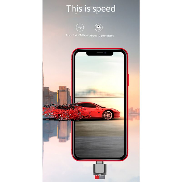 Mini-kortläsare för extern OTG-minnesadapter - SD-kortläsare för IOS 13 14 / Mini / Pro Max Guld
