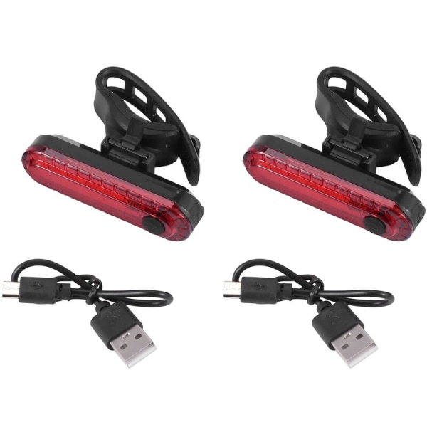 2Pcs/Set Rear Tail Light,Ultra USB Rechargeable Rear Light,Red High Intensity LED Accessories Suitable for All Road Bikes,Helmets