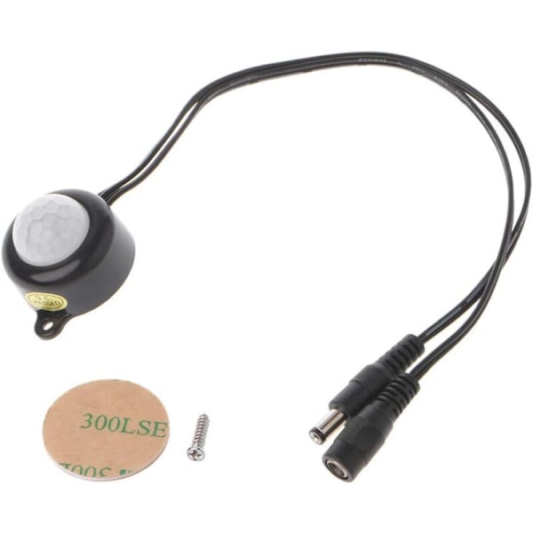 DC5V-24V 12V 5A PIR-rörelsesensor för infraröd kropp, fotosensor, detektorbrytare för lysdioder, ljusremsa, svart