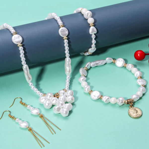 Pärlor för pysselset Flera stilar Pärlor med hål för DIY-pyssel Halsband Armband Tillverkning