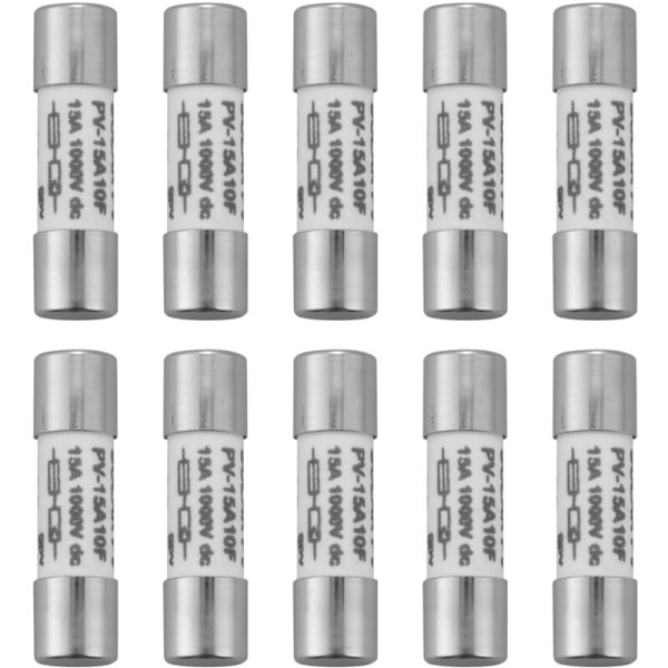 10 st 1000 Explosionssäkra PV Solcellsäkringar Silver - 15A
